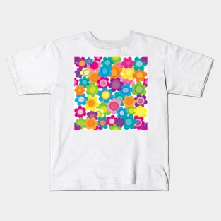 Jeweltone Seamless Flower Pattern Kids T-Shirt